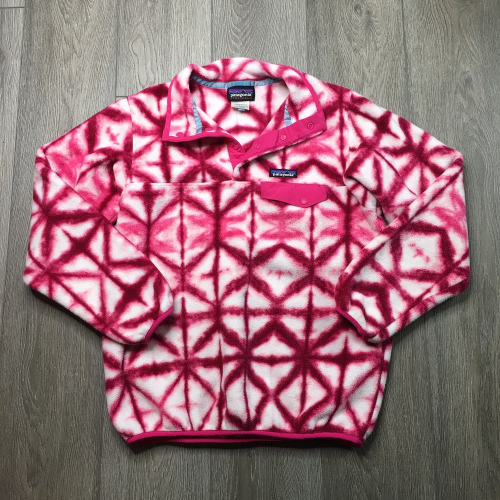 Patagonia Synchilla Snap-T Fleece Pullover Jacket Diamond Dancer Red Medium